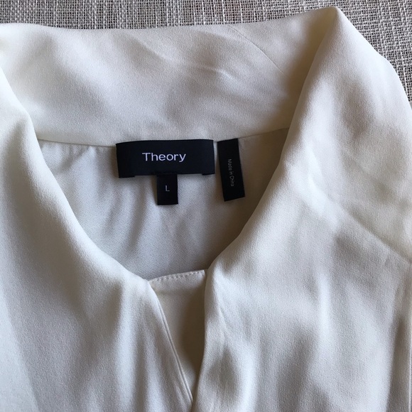 Theory Draped Tie-Neck Sleeveless Shirt - Picture 5 of 5